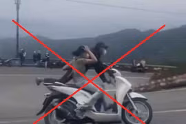 Cặp đôi đi xe SH "làm xiếc" tại đèo Hải Vân gây nhức nhối 