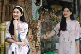 Hot girl bóng chuyền Việt dịu dàng, e ấp bên tà áo dài đón Tết