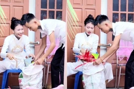Mới về nhà chồng, nàng dâu xắn quần dọn rác đám cưới gây bão