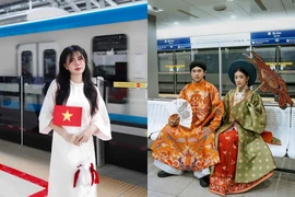 Trend chụp ảnh Tết tại tuyến metro số 1 TP.HCM gây bão mạng