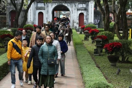 Người dân Hà Nội hào hứng du xuân Văn Miếu xin chữ