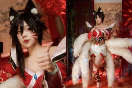 Nữ MC Tốc Chiến tại SEA Games 31 đu trend cosplay Ahri gây bão