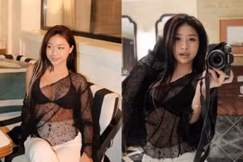 Diện áo “lưới đánh cá”, Louis Phạm tích cực khoe vòng 1 "mới độ"