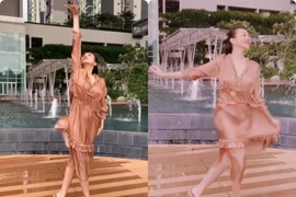 Mặc váy lụa gặp cơn gió to, thảm họa “lộ hàng” ngay trước mắt 