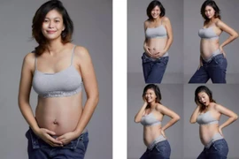 Mâu Thủy bầu 6 tháng vẫn tập yoga tư thế khó 