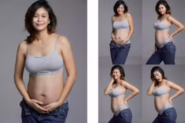 Mâu Thủy bầu 6 tháng vẫn tập yoga tư thế khó 