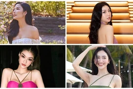 Đọ vẻ gợi cảm của Hoàng Thùy và dàn á hậu đi hát