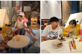 Cường Đô la - Đàm Thu Trang tổ chức sinh nhật cho bé Subeo