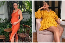 Nhan sắc gợi cảm của Á hậu Mâu Thủy khi mang bầu