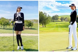 Hoa hậu Phạm Hương liên tục khoe ảnh trên sân golf sang chảnh ở Mỹ