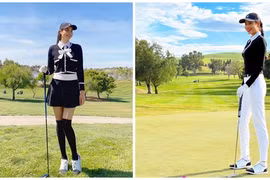 Hoa hậu Phạm Hương liên tục khoe ảnh trên sân golf sang chảnh ở Mỹ