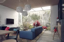 Thiết kế nhà ống có giếng trời đẹp hút ánh sáng mặt trời 