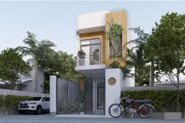 Nhà ống dùng khoảng thông tầng kết hợp cây xanh lấy ánh sáng