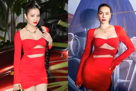 Phương Trinh Jolie bầu bí vẫn không ngán đụng váy Hồ Ngọc Hà