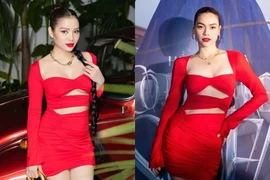 Phương Trinh Jolie bầu bí vẫn không ngán đụng váy Hồ Ngọc Hà