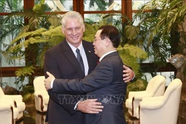 Chủ tịch Quốc hội Vương Đình Huệ hội kiến Chủ tịch nước Cộng hòa Cuba