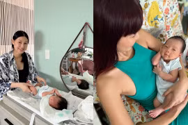 Kathy Uyên lần đầu công khai cận mặt con