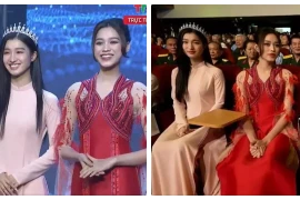 Hoa hậu Đỗ Thị Hà và Á hậu Phương Nhi chung một khung hình