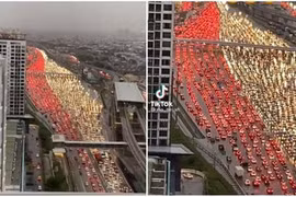 Clip: Cảnh kẹt xe giờ cao điểm tạo thành tác phẩm nghệ thuật