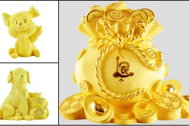 Vật phẩm phong thủy mạ vàng giá bạc triệu hút khách ngày Tết