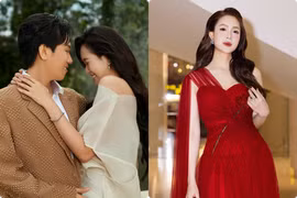 Anh Đức tình tứ bên bà xã, Hồng Diễm diện váy đỏ rực