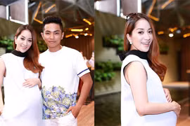 Phan Hiển hộ tống bà bầu Khánh Thi đi sự kiện