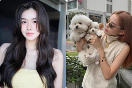 Tường San khoe mặt mộc, Kỳ Duyên chụp ảnh cùng cún cưng