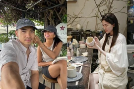 Hot face sao Việt: Vợ chồng H'Hen Niê tình tứ uống cà phê