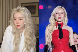 Em gái Phương Linh tóc bạch kim, mặc gì cũng nổi bần bật