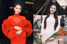 Nhã Phương diện đầm đỏ xuyên thấu, Đỗ Thị Hà đi chợ Tết