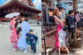 Du lịch Nhật Bản cùng chồng con, Á hậu Thanh Tú đẹp nổi bật