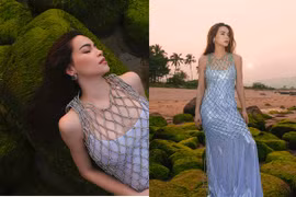 Hồ Ngọc Hà thả dáng tuyệt đẹp ở bãi rêu Đà Nẵng