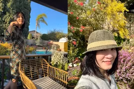 Cuộc sống an nhiên của Hồng Đào trong vườn nhà ngập hoa