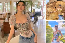 Tường Linh “buông lơi” khóa quần, khoe eo 53cm táo bạo