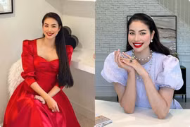 Phạm Hương làm bà chủ, ăn mặc sành điệu, xinh đẹp