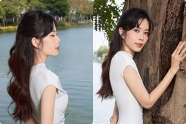 Nam Em tung ảnh diện váy mỏng, khác xa trên sóng livestream