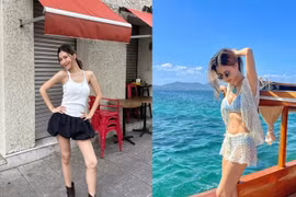 Hot girl Thái Lan chăm mặc áo quần ngắn cũn hack chiều cao