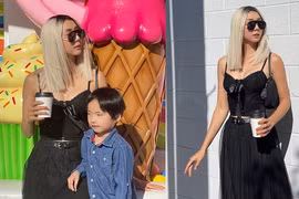 Ngọc Quyên dạo phố cùng con trai, chiếm spotlight vì quá đẹp