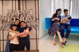 Đời thường bình dị của Cường Đô la - Đàm Thu Trang bên hai con