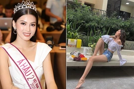 Á hậu Ngọc Thảo khoe eo thon, chân dài nóng bỏng hút mắt