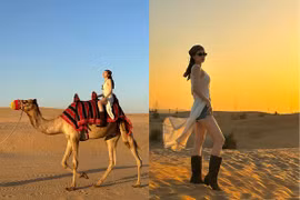 Chi Pu cưỡi lạc đà, thả dáng nuột nà giữa sa mạc