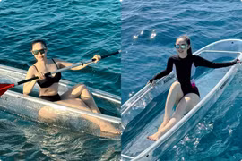 Minh Hằng diện bikini khoe vóc dáng “đồng hồ cát” hậu sinh con 