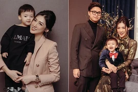 Á hậu Tú Anh khoe quý tử, chứng minh “cả nhà đều đẹp“