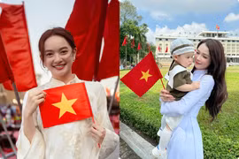 Hot face sao Việt: Kaity Nguyễn chụp ảnh cùng cờ đỏ sao vàng