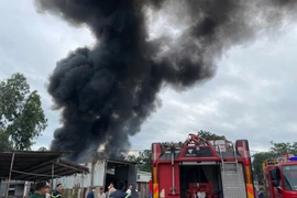 Đà Nẵng: Xưởng phế liệu bốc cháy dữ dội, khói đen bốc cao hàng trăm mét