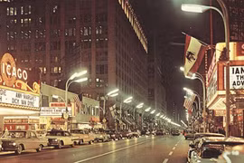 Choáng ngợp vẻ đẹp thành phố Chicago lung linh về đêm năm 1960