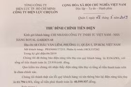 Hóa đơn tiền điện tăng từ 24 triệu lên 40 triệu vì 'ghi sai chỉ số'