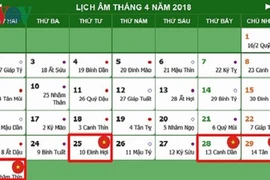 Lịch nghỉ chính thức Giỗ Tổ Hùng Vương, 30/4 và 01/5/2018