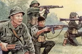 Ảnh ký họa về Quân đội Việt Nam của họa sĩ Tây