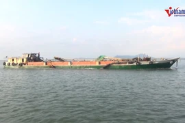 Tàu chở cát trái phép cùng đối tượng tàng trữ ma túy bị bắt